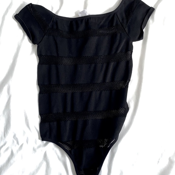 Black mesh cutout bodysuit - Picture 1 of 1
